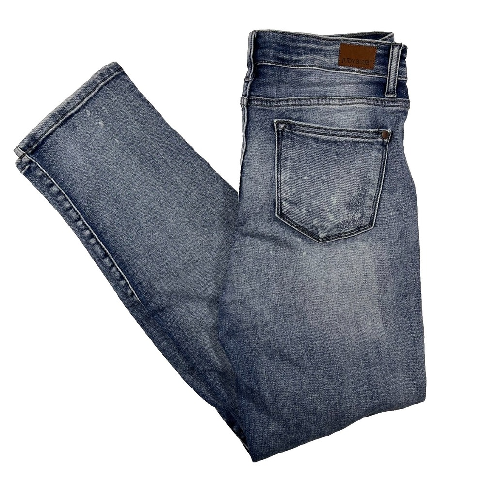 Judy Blue Boyfriend Fit Jeans 9/29 Distressed Paint Splatter Preppy (Fits 31x30)